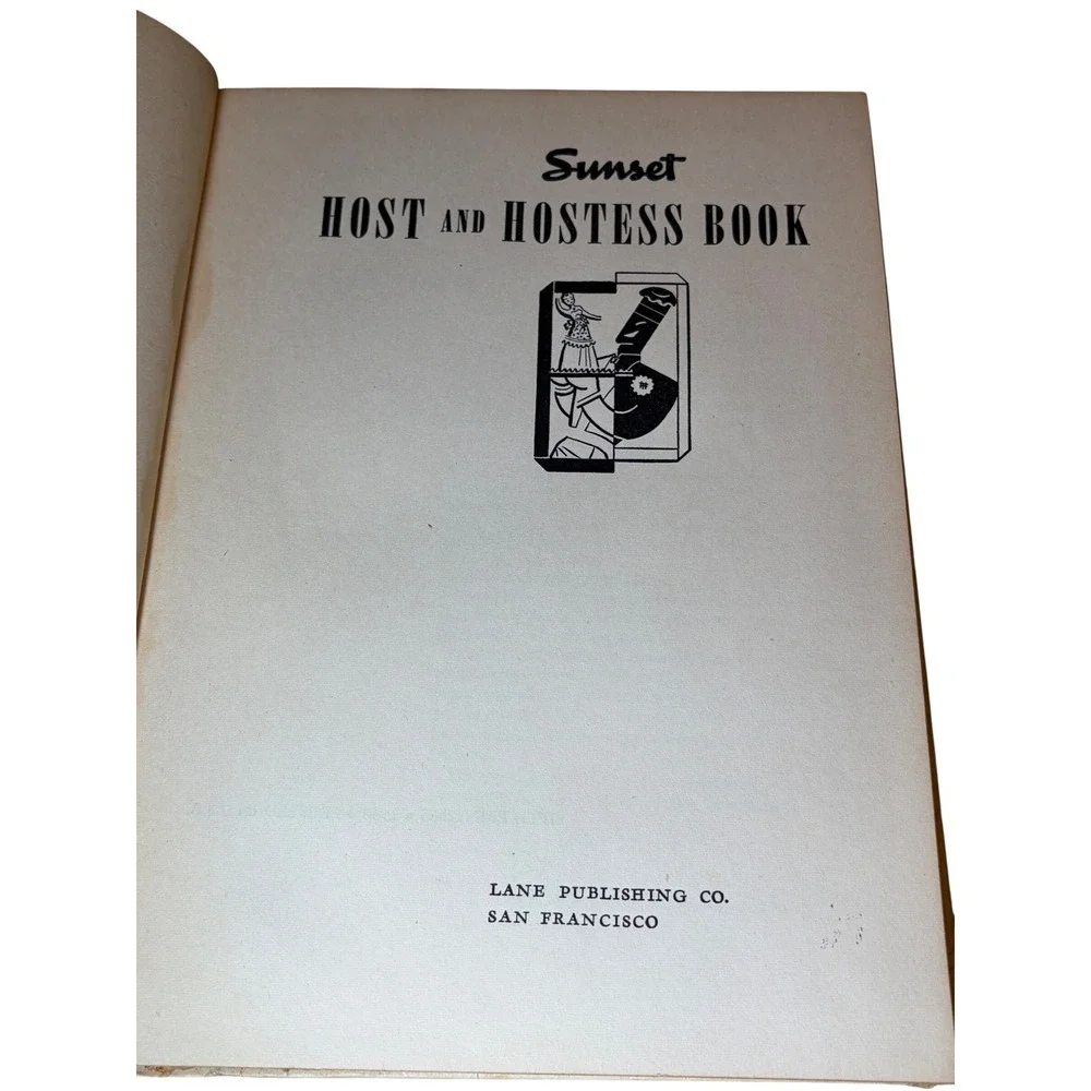 1948 Sunset Host & Hostess Book 5th Printing Vintage Mid Century Cookbook HC